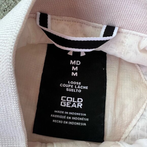 Under Armour Women’s ColdGear Bomber Jacket Medium Loose Fit Lightweight White - Picture 3 of 5